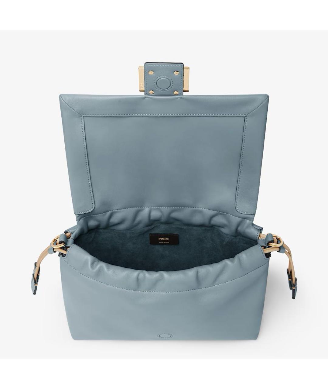 FENDI Голубая кожаная сумка через плечо, фото 5