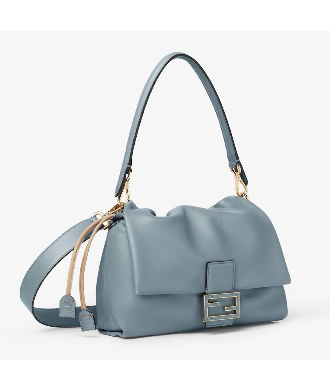 FENDI Голубая кожаная сумка через плечо, фото 4