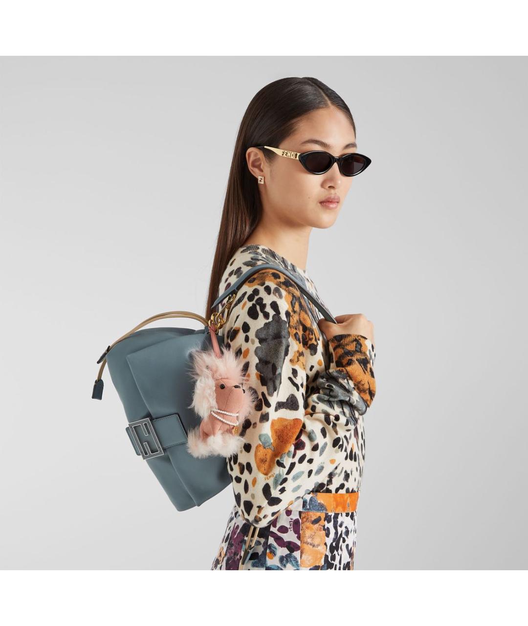 FENDI Голубая кожаная сумка через плечо, фото 2