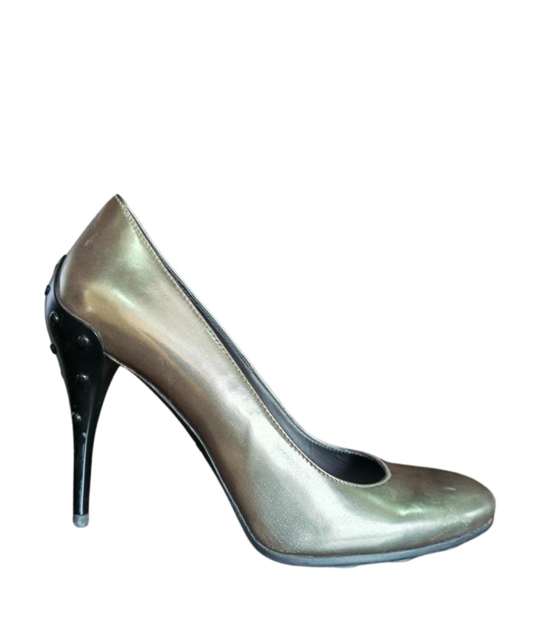TOD'S Золотые кожаные туфли, фото 1