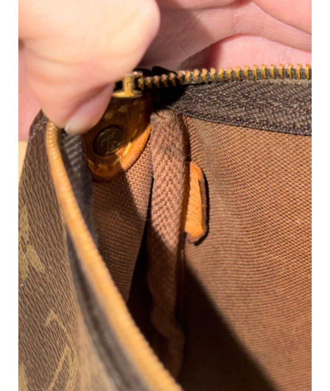 LOUIS VUITTON Коричневая сумка с короткими ручками из канвы, фото 6
