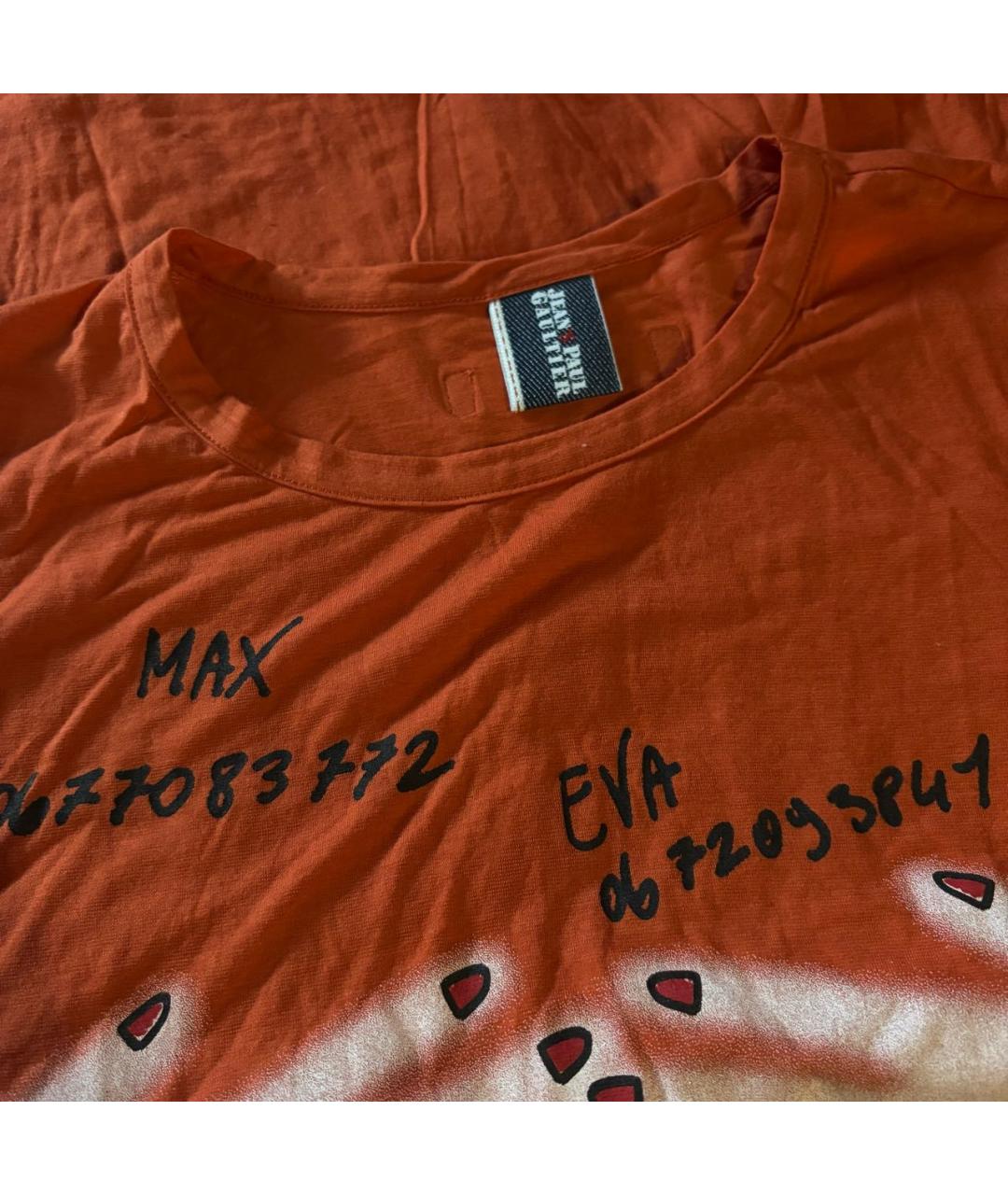 JEAN PAUL GAULTIER Оранжевая хлопковая футболка, фото 7