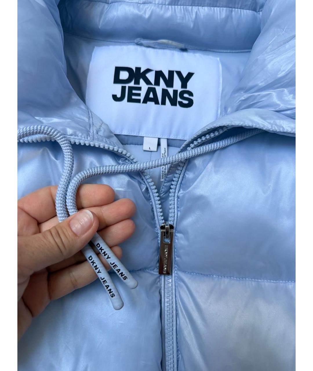 DKNY Голубой полиэстеровый пуховик, фото 3