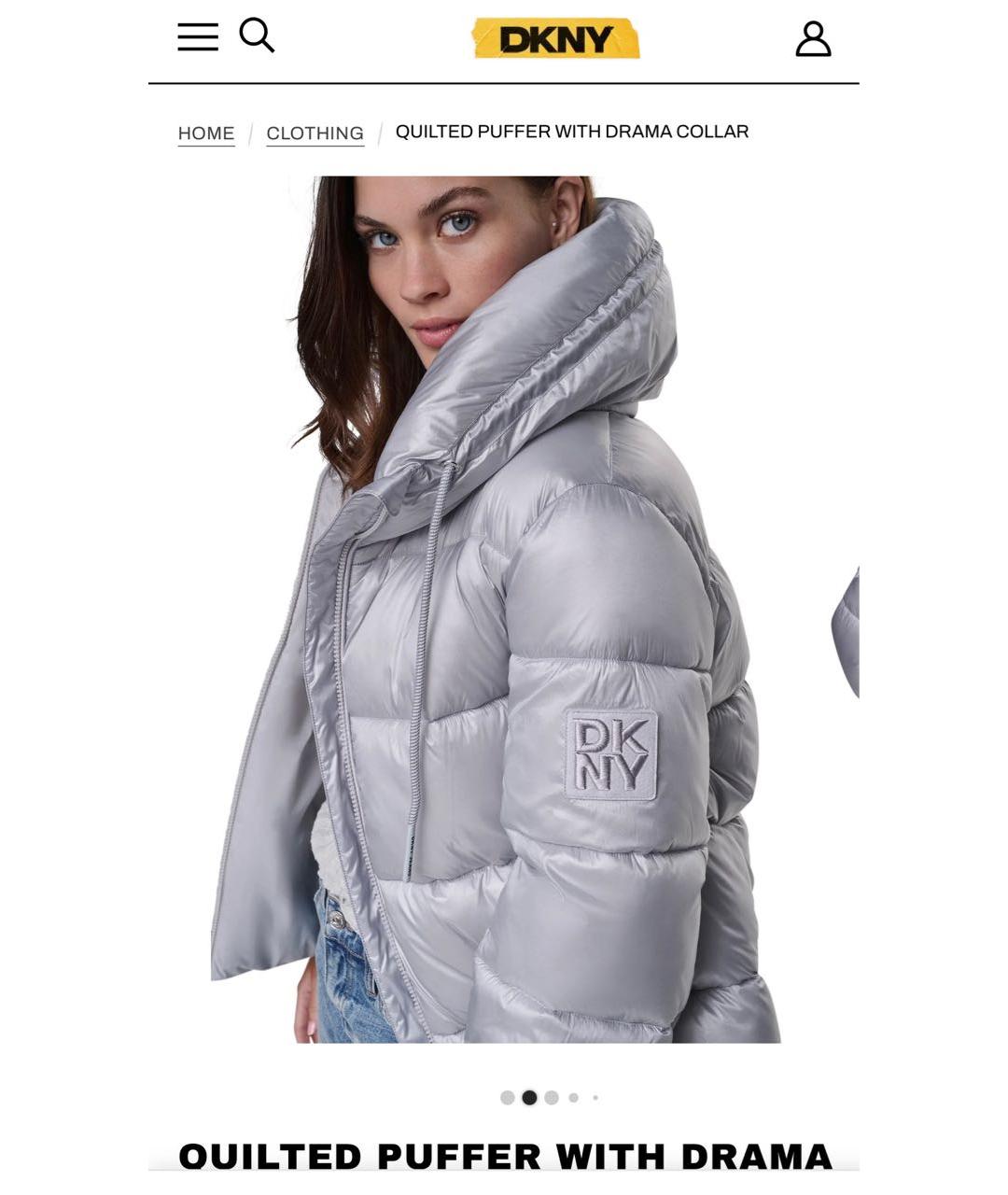 DKNY Голубой полиэстеровый пуховик, фото 8