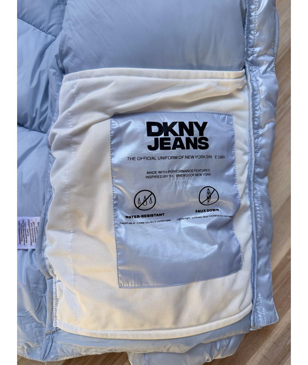 DKNY Голубой полиэстеровый пуховик, фото 4