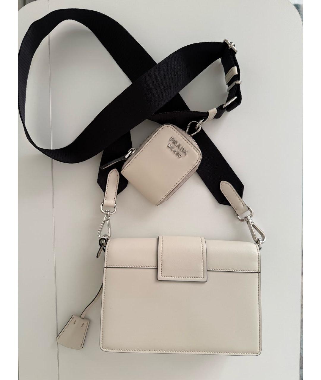 PRADA Бежевая кожаная сумка через плечо, фото 2