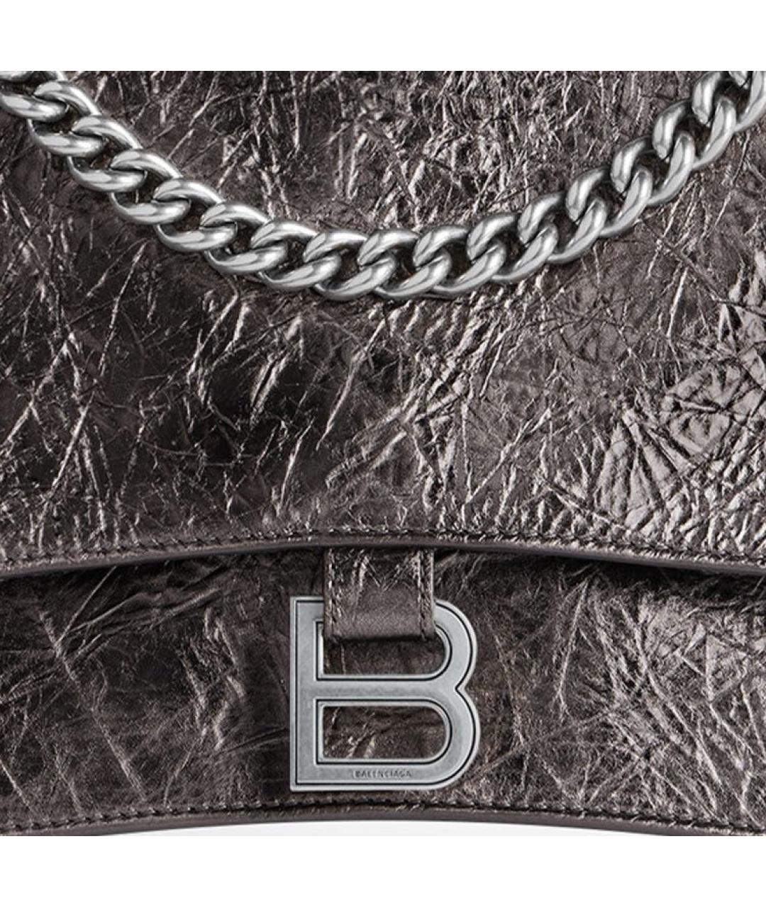 BALENCIAGA Антрацитовая кожаная сумка через плечо, фото 4