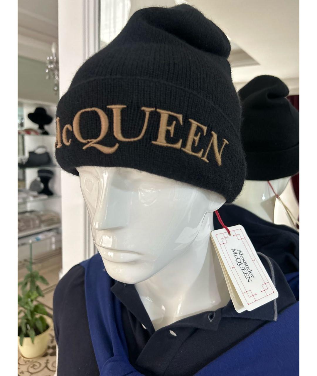ALEXANDER MCQUEEN Черная кашемировая шапка, фото 7
