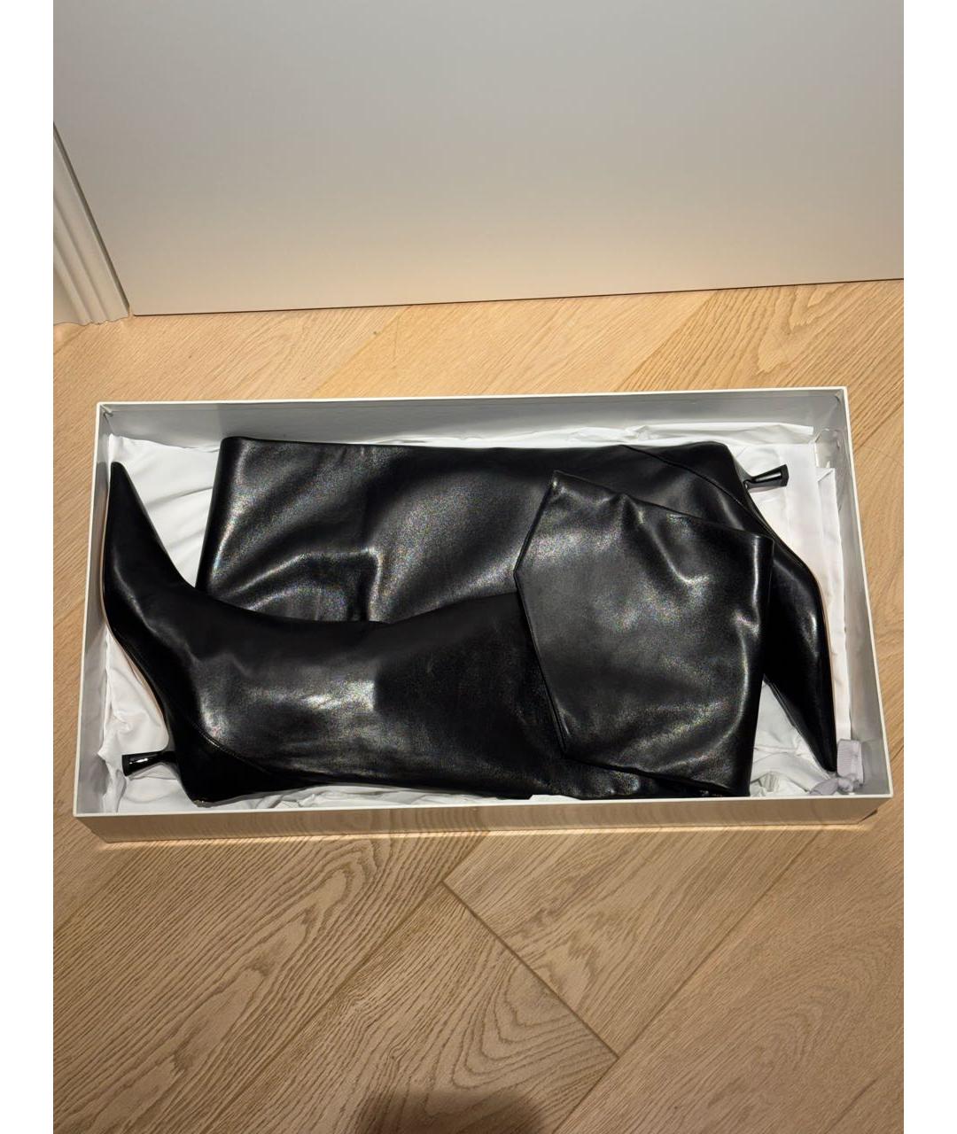 JIMMY CHOO Черные кожаные ботфорты, фото 3