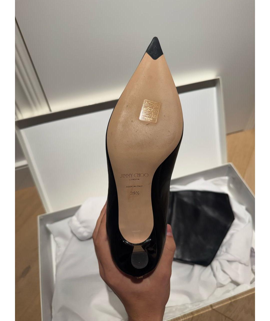 JIMMY CHOO Черные кожаные ботфорты, фото 4