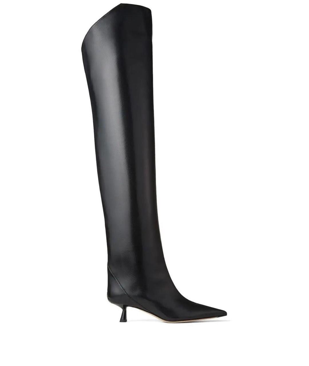 JIMMY CHOO Черные кожаные ботфорты, фото 7