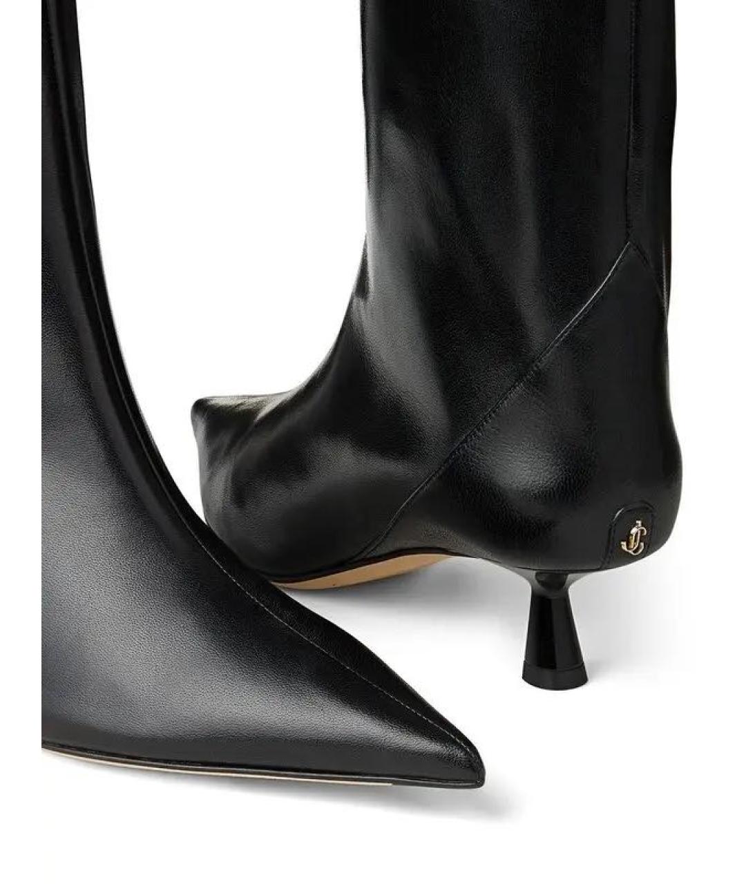 JIMMY CHOO Черные кожаные ботфорты, фото 6