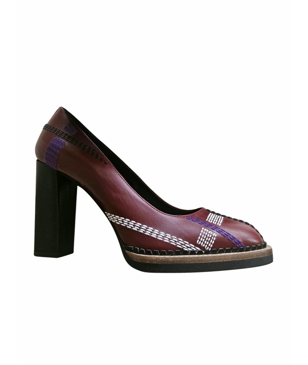 TOD'S Бордовые кожаные туфли, фото 1