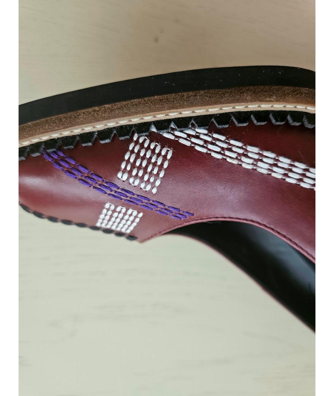 TOD'S Бордовые кожаные туфли, фото 3