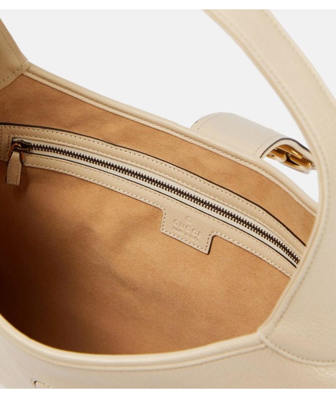 GUCCI Бежевая кожаная сумка через плечо, фото 4