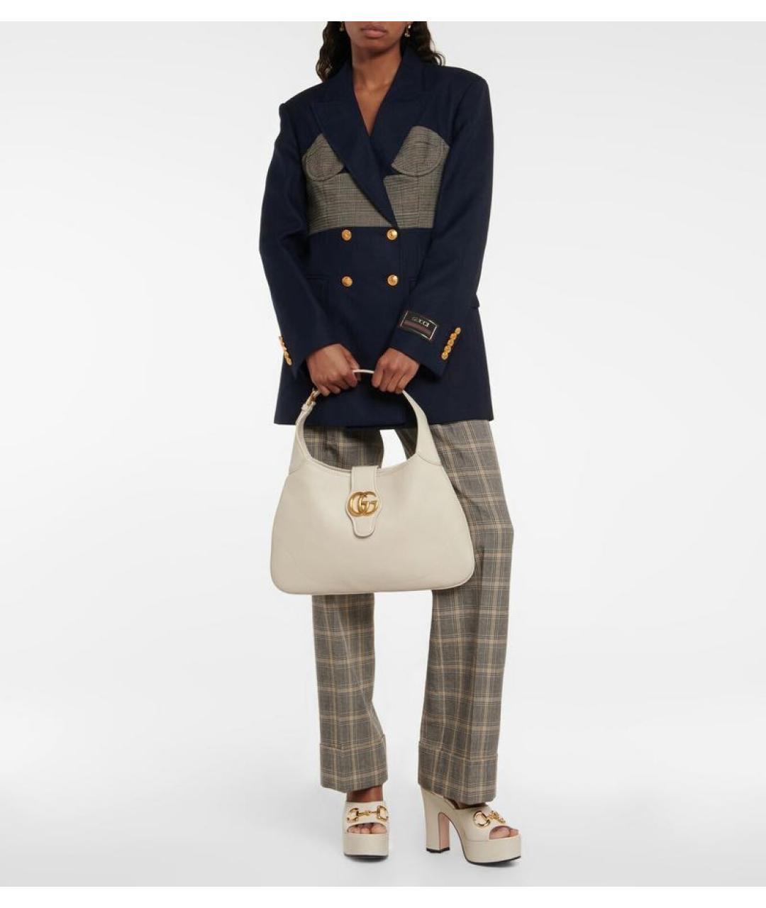 GUCCI Бежевая кожаная сумка через плечо, фото 3