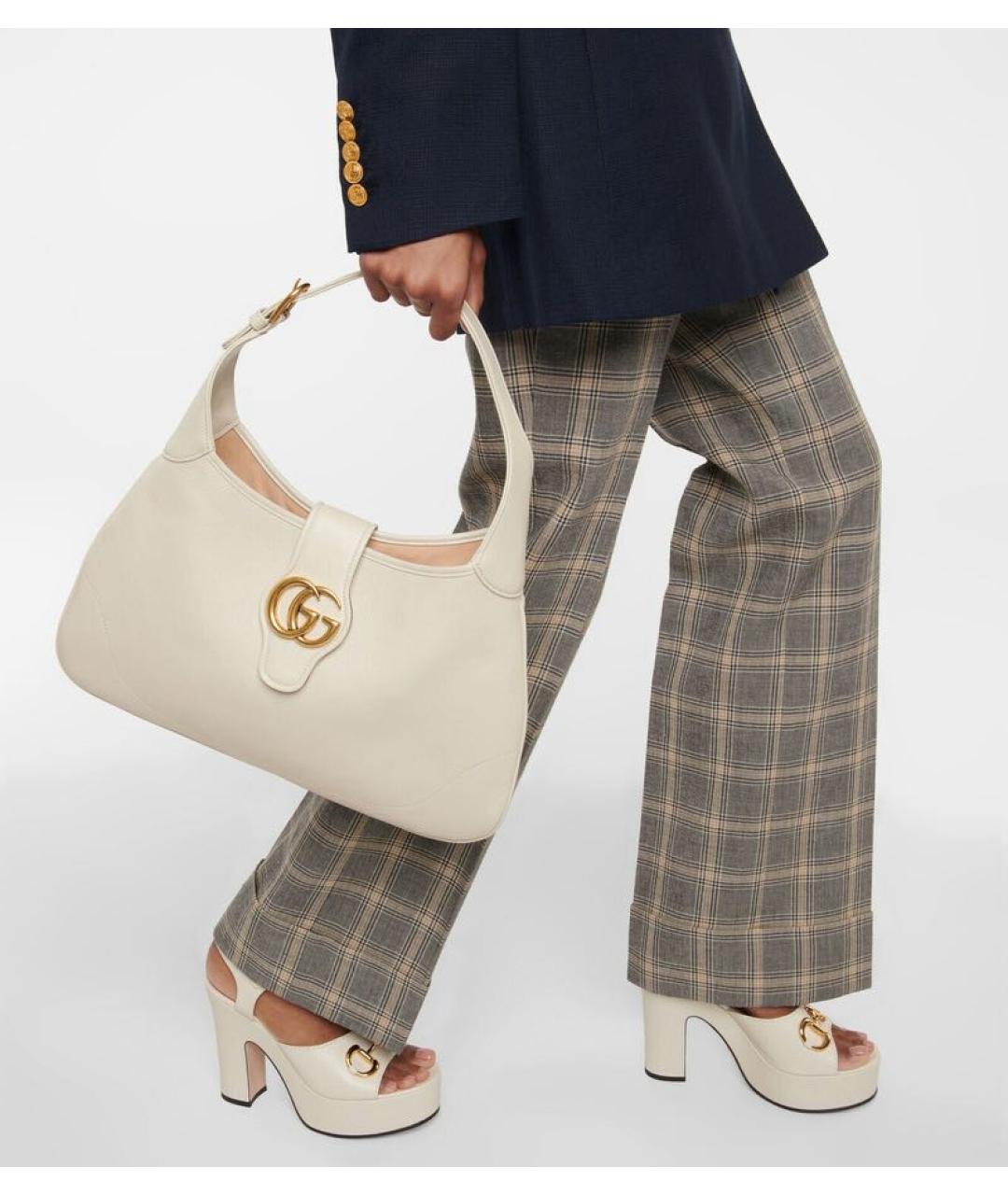 GUCCI Бежевая кожаная сумка через плечо, фото 2