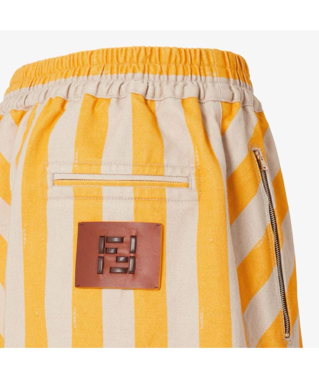 FENDI Желтые хлопковые шорты, фото 4