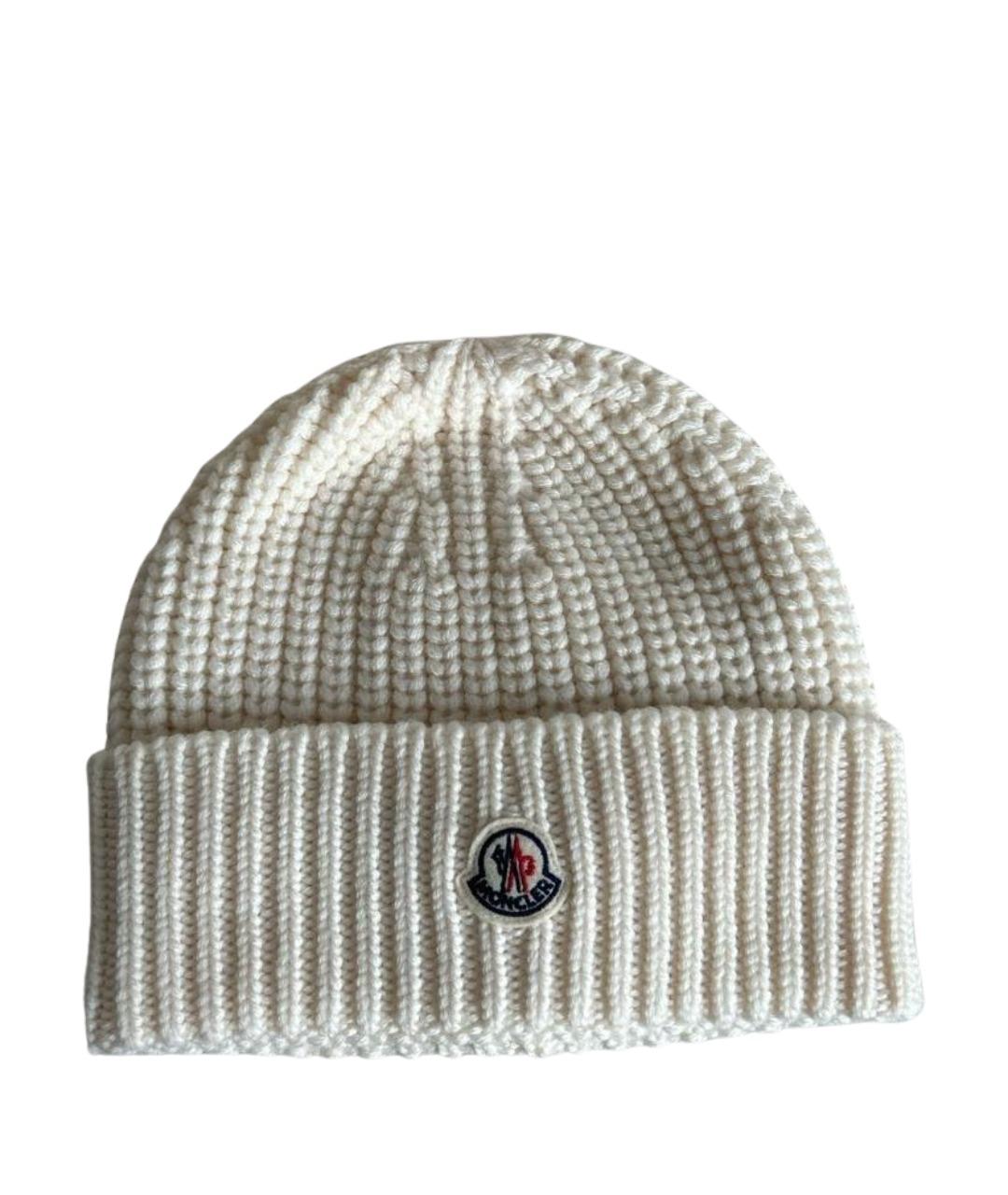 MONCLER Бежевая шерстяная шапка, фото 1