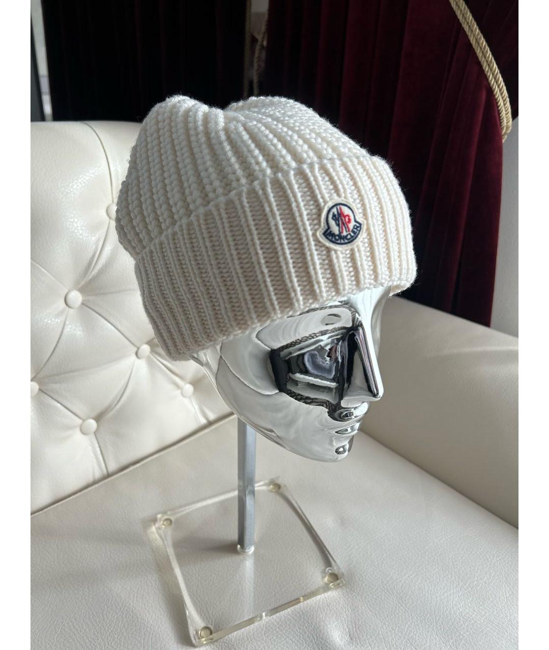 MONCLER Бежевая шерстяная шапка, фото 2
