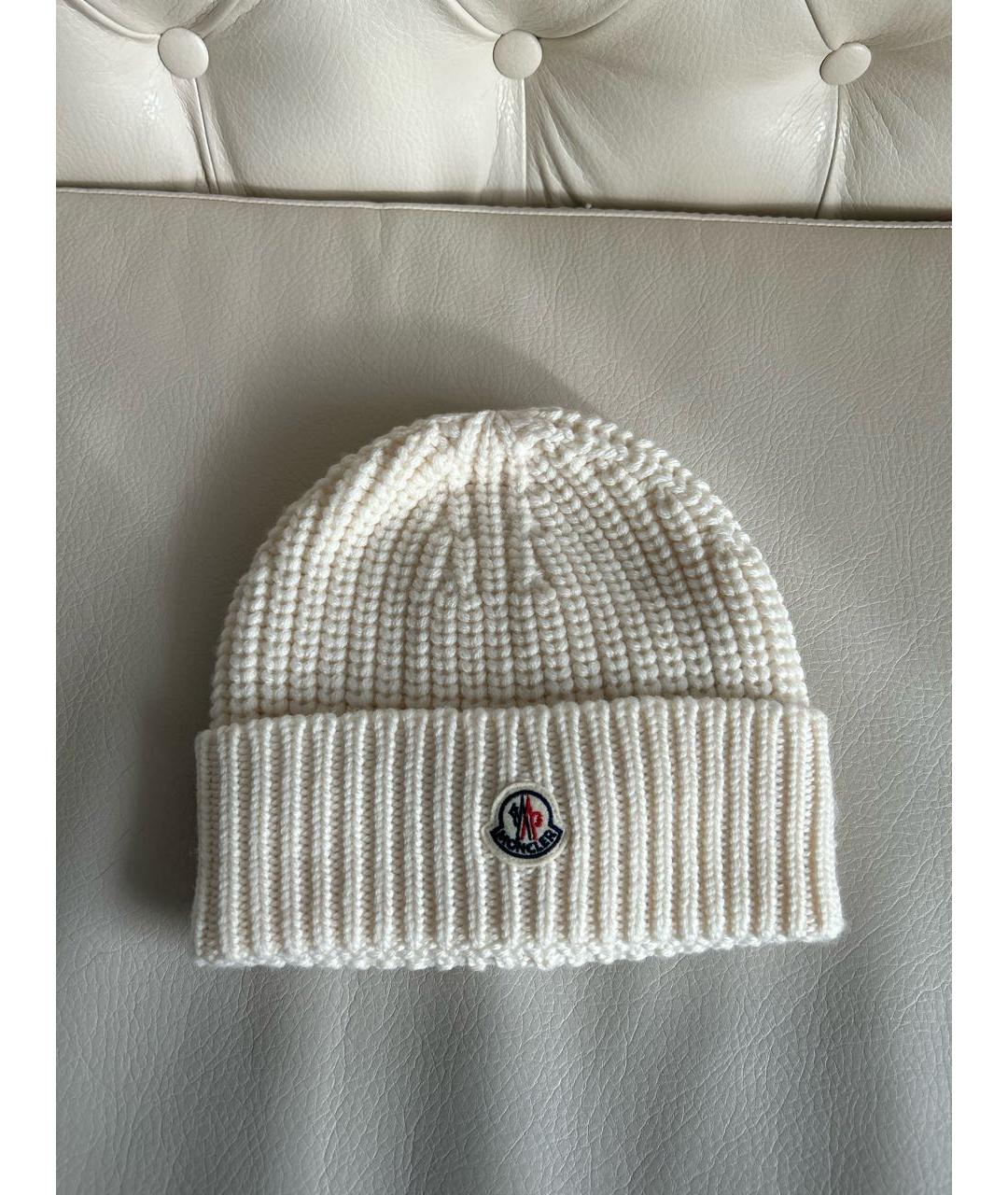 MONCLER Бежевая шерстяная шапка, фото 9
