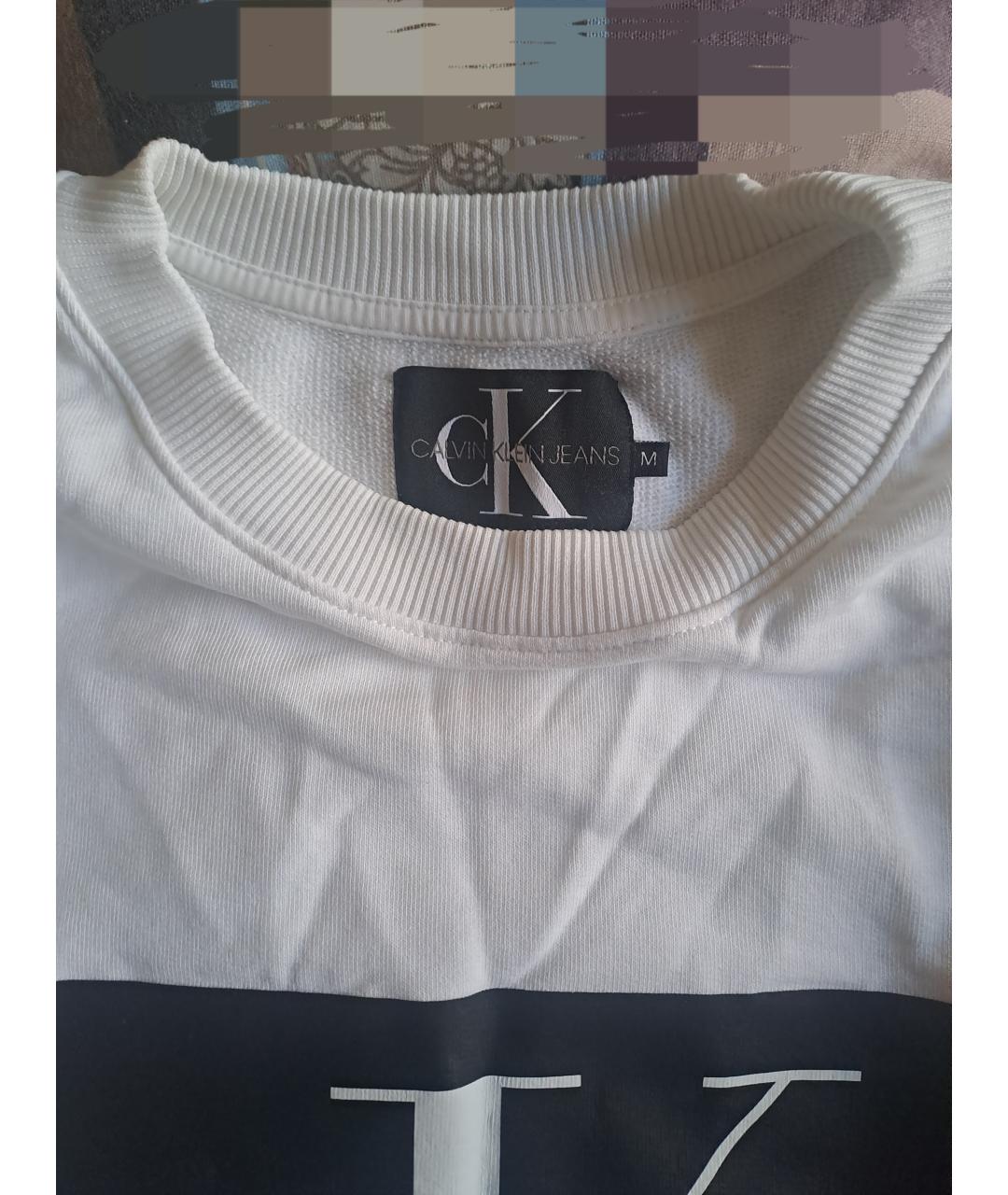 CALVIN KLEIN Белый хлопковый джемпер / свитер, фото 3
