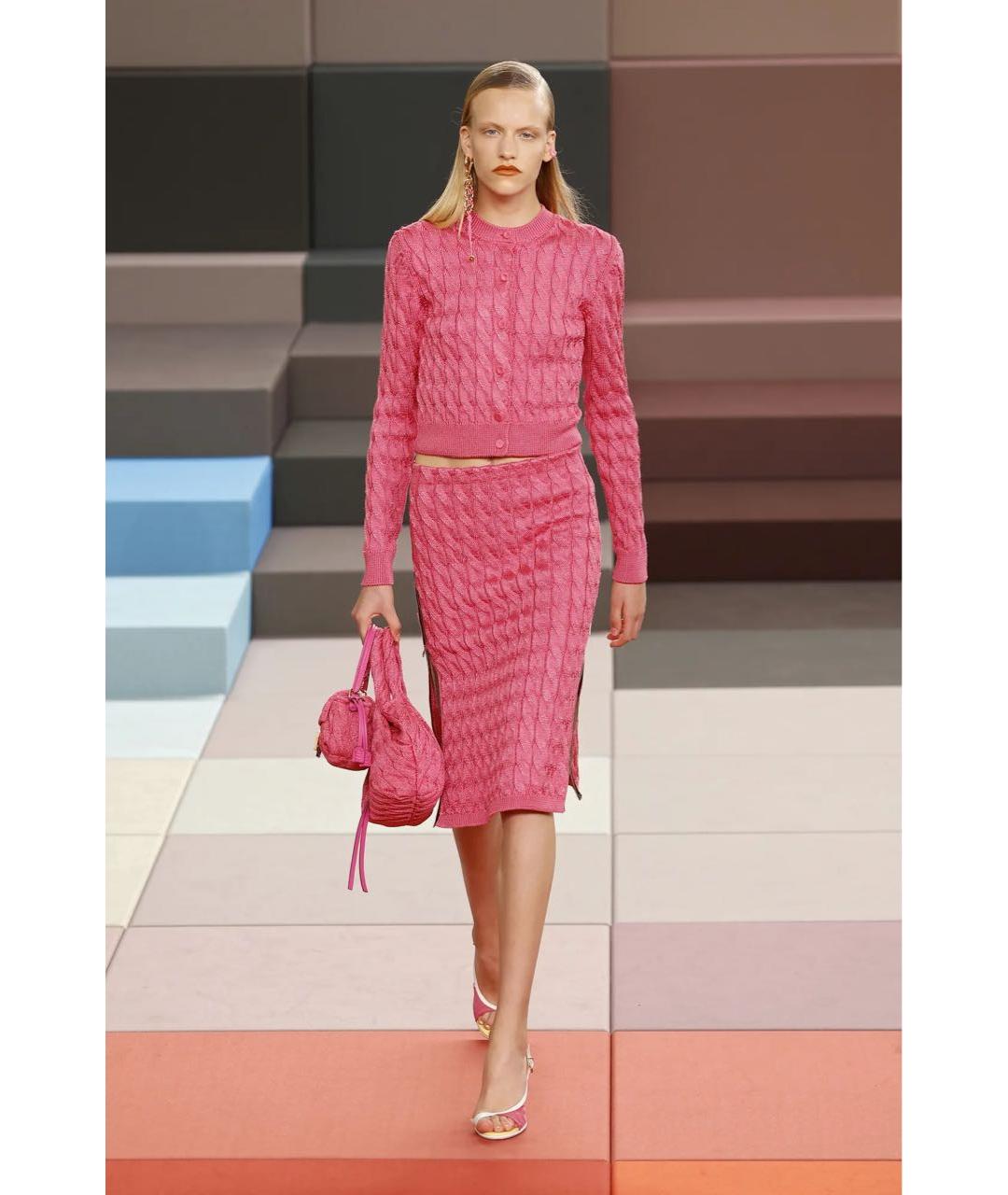 FENDI Розовый вискозный костюм с юбками, фото 4