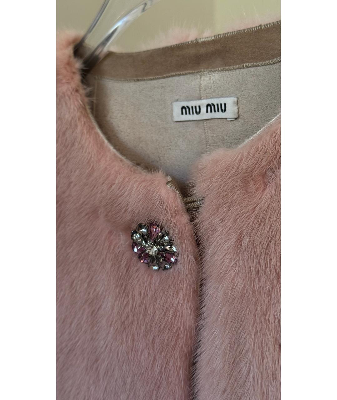 MIU MIU Розовая шуба, фото 3