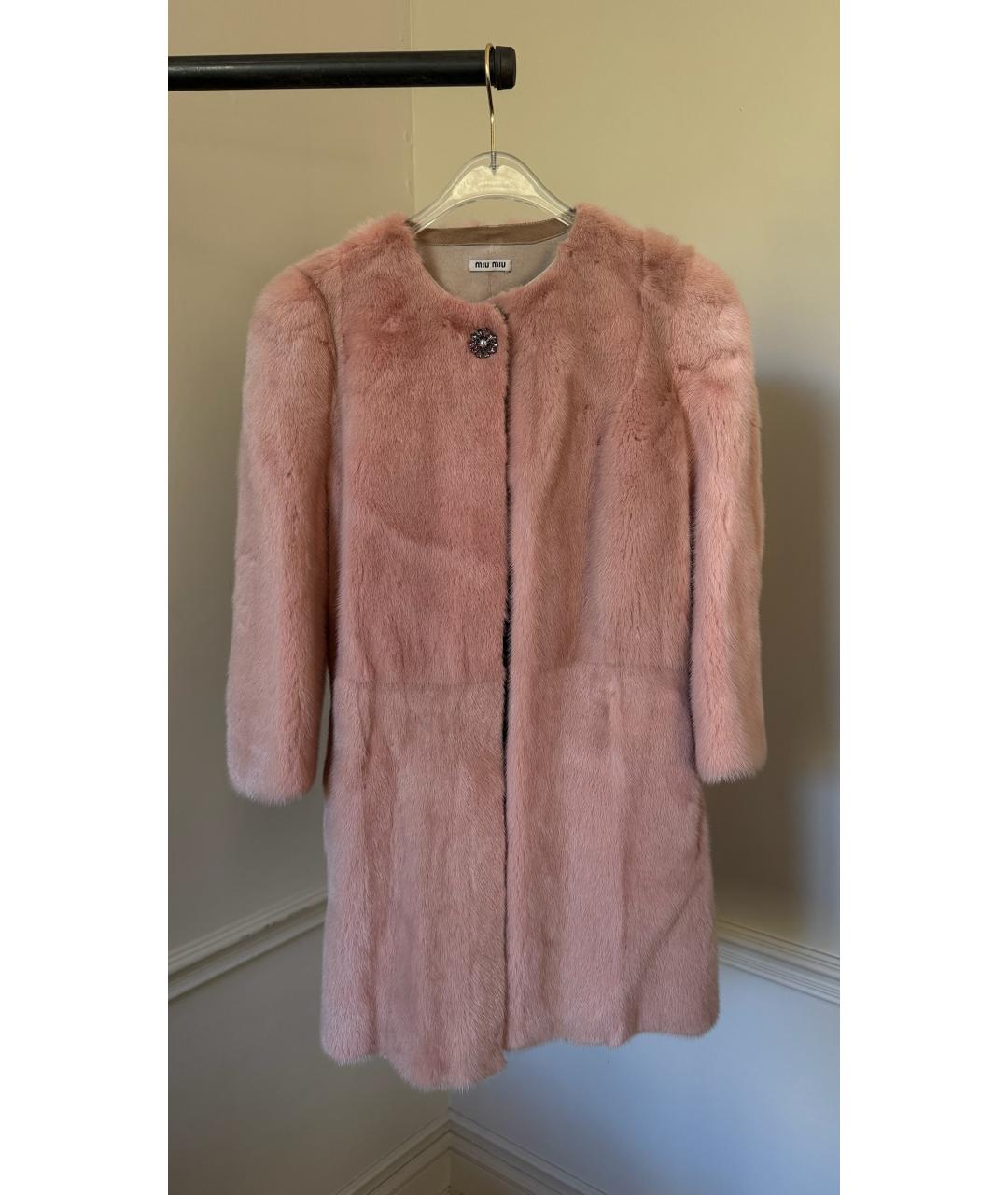MIU MIU Розовая шуба, фото 5