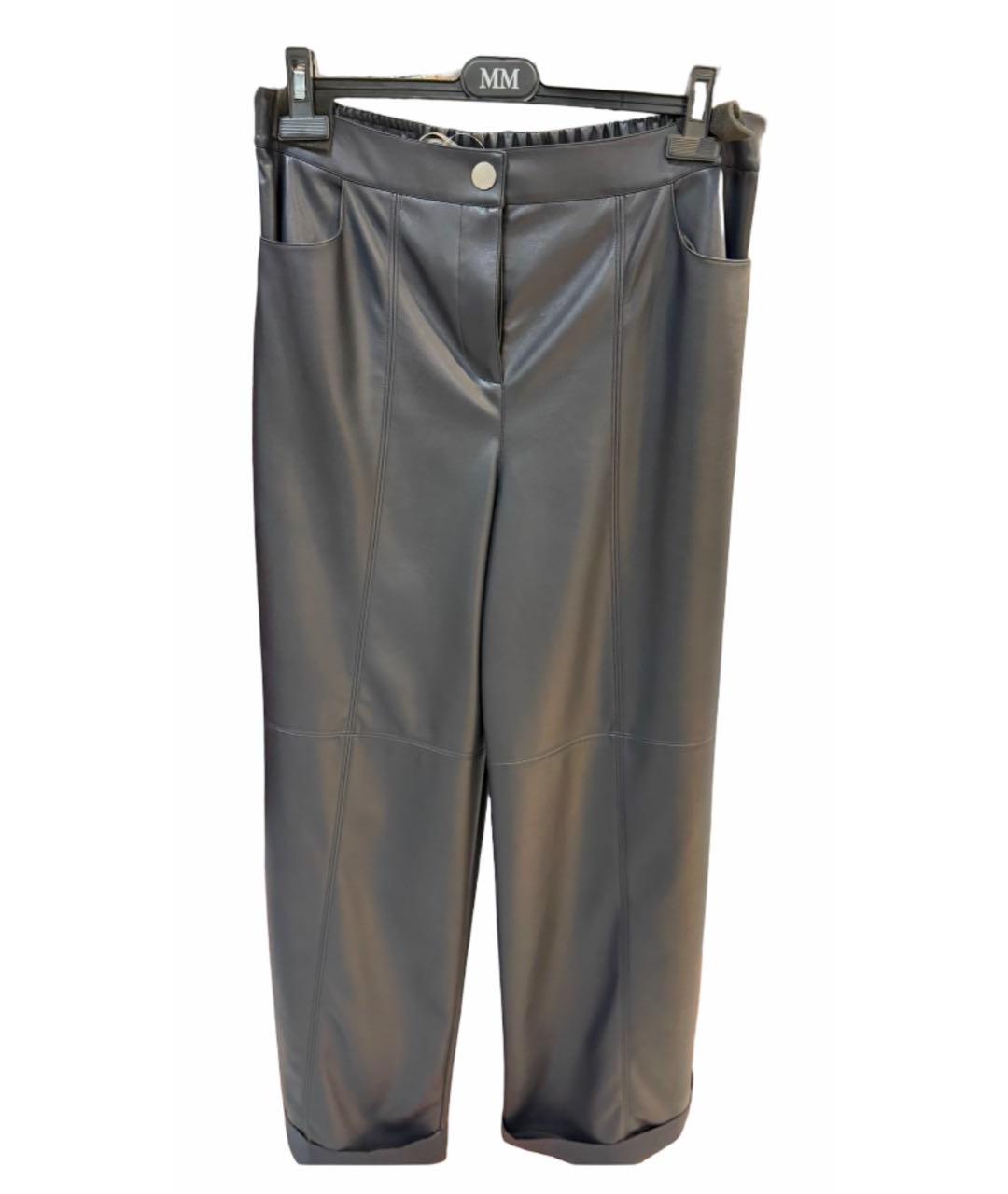 MAX MARA Синие вискозные брюки широкие, фото 6