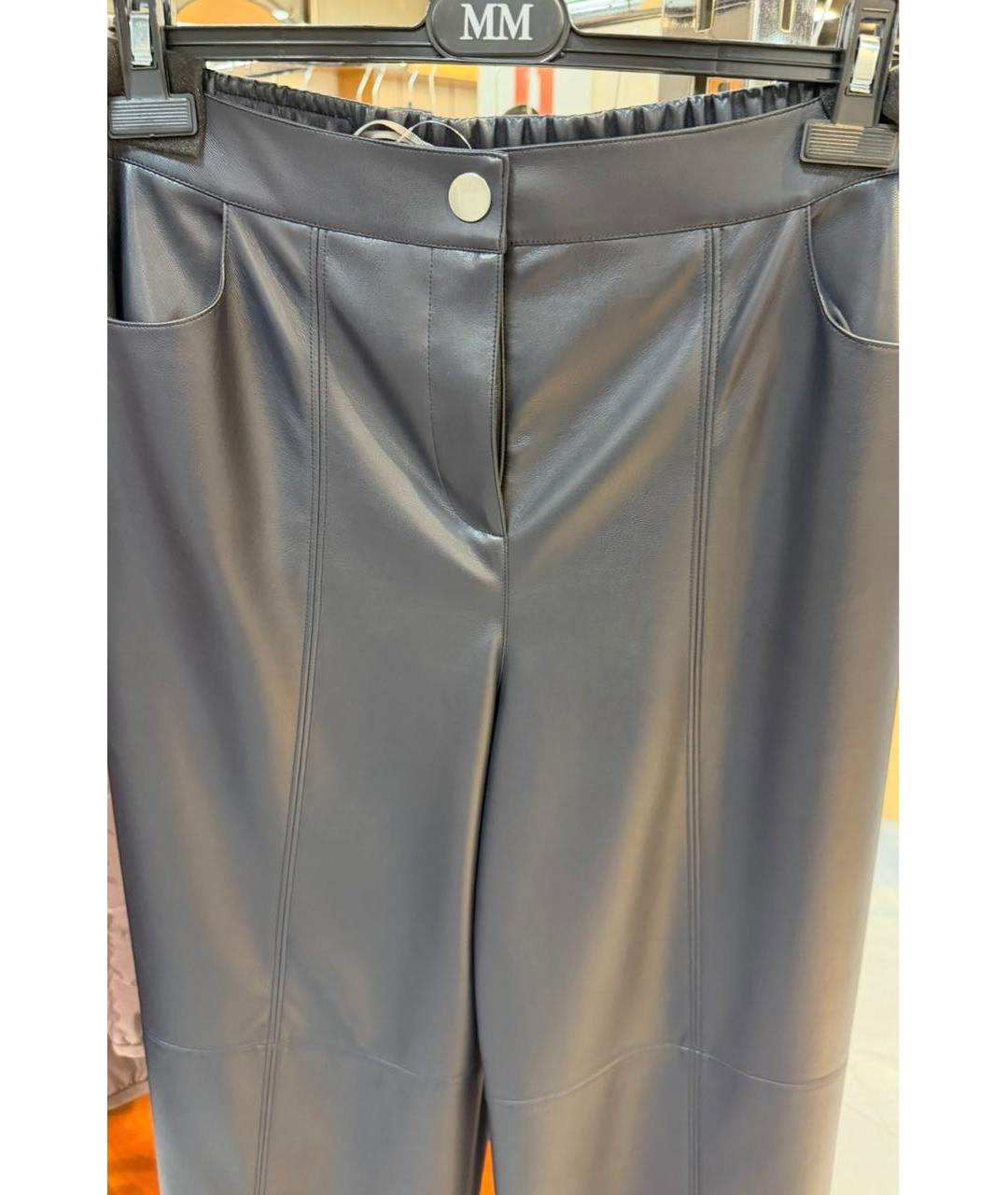 MAX MARA Синие вискозные брюки широкие, фото 5