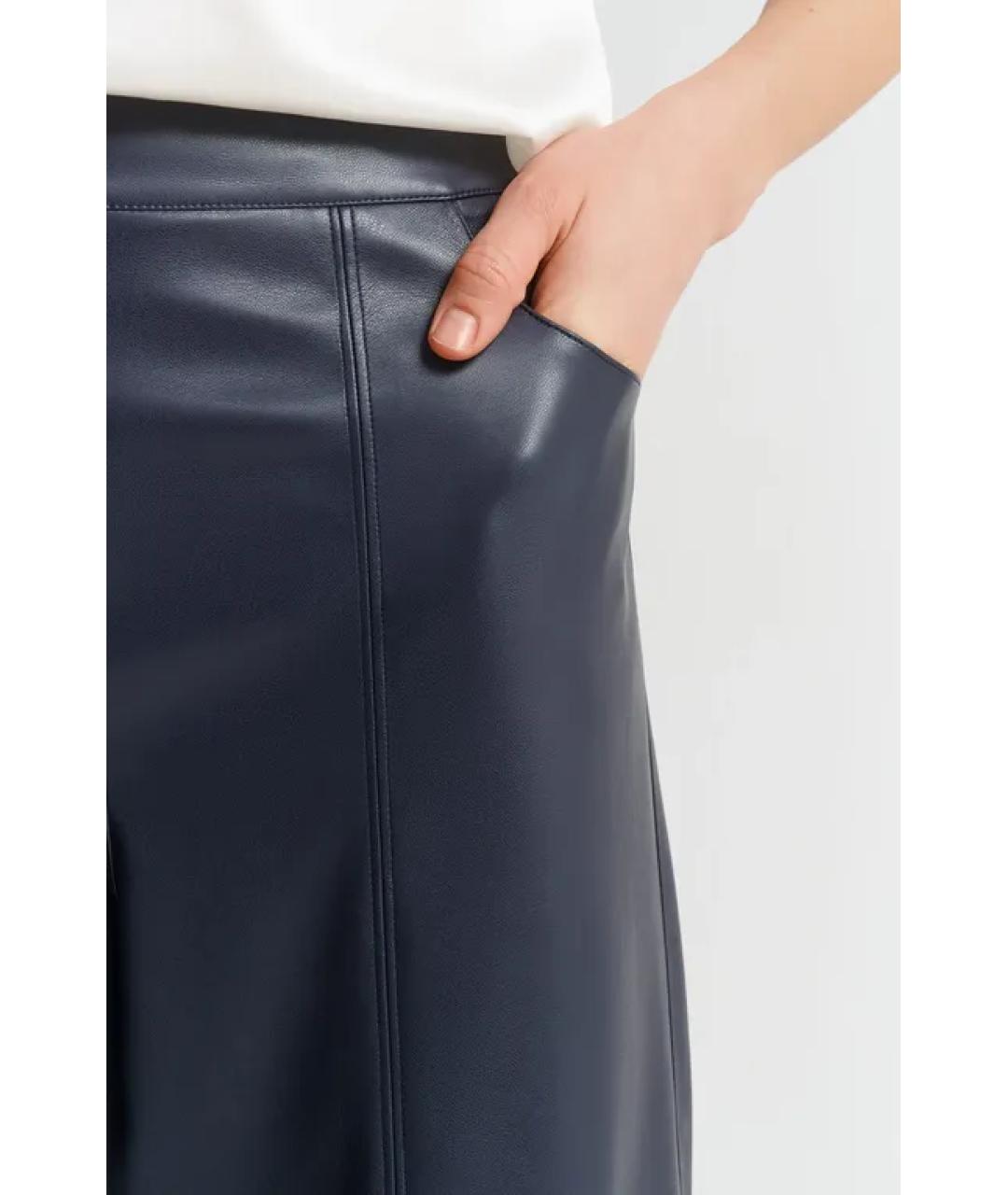 MAX MARA Синие вискозные брюки широкие, фото 4