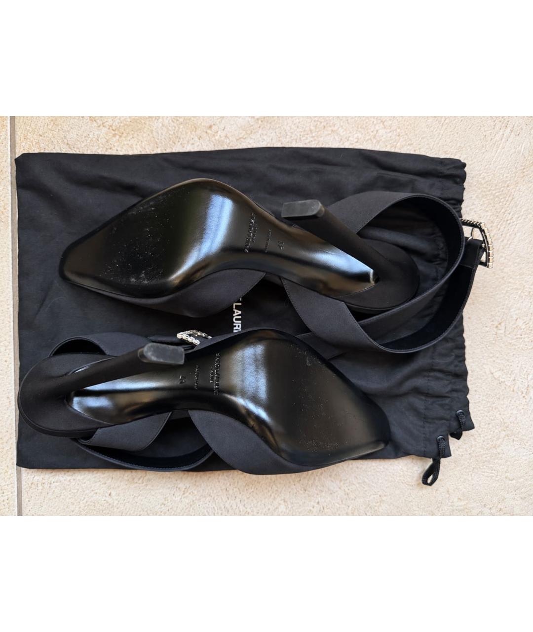SAINT LAURENT Черные текстильные туфли, фото 3