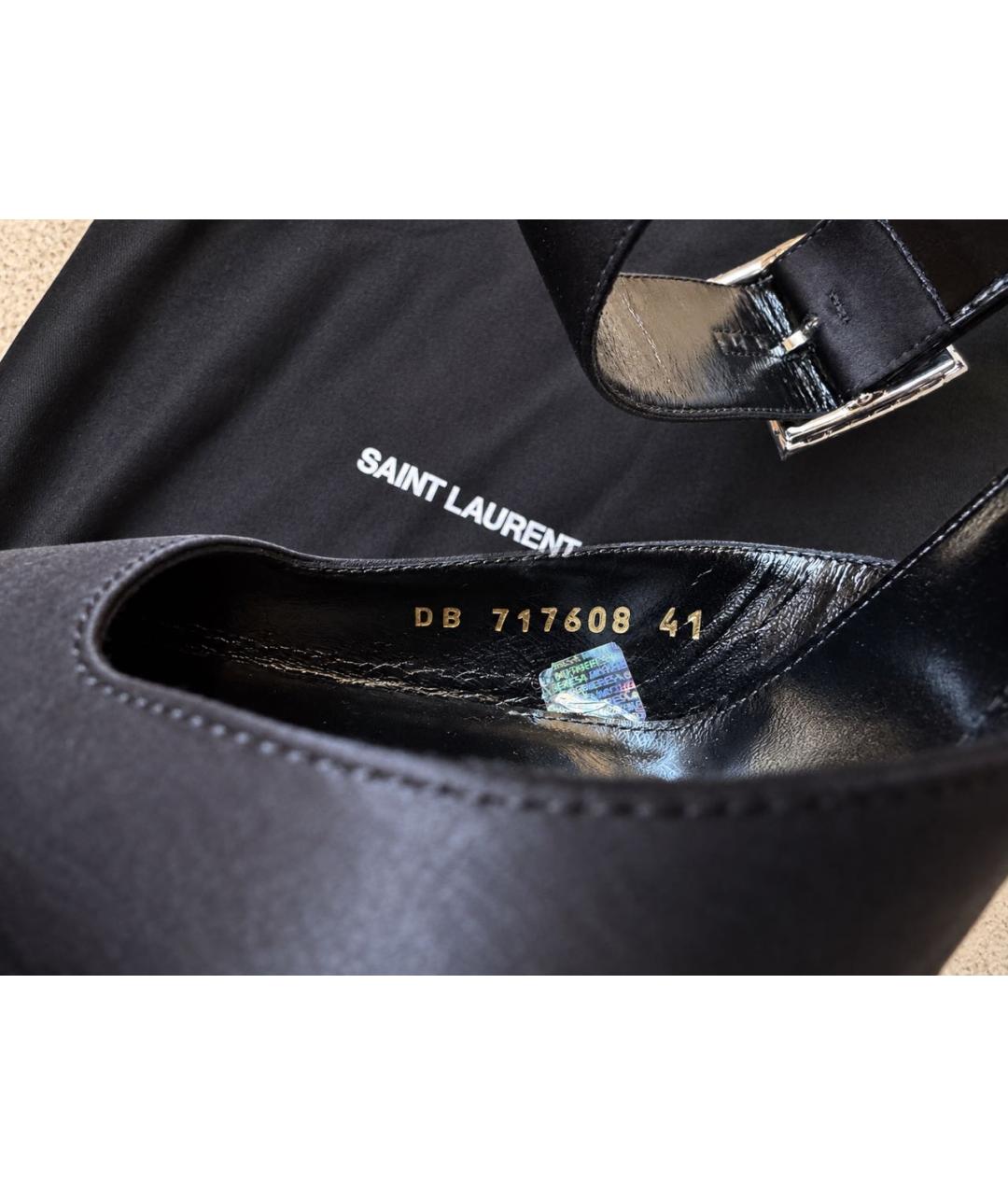 SAINT LAURENT Черные текстильные туфли, фото 6