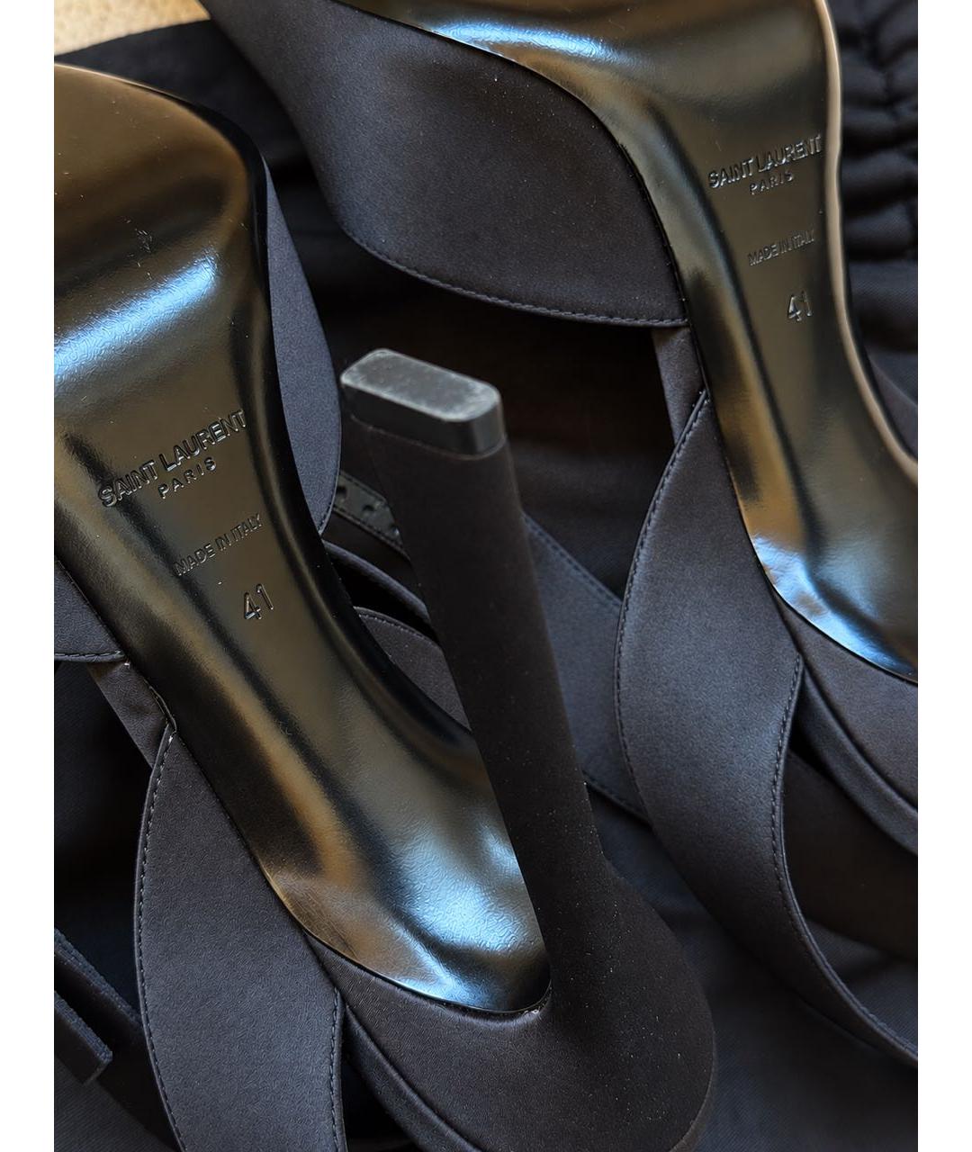 SAINT LAURENT Черные текстильные туфли, фото 7