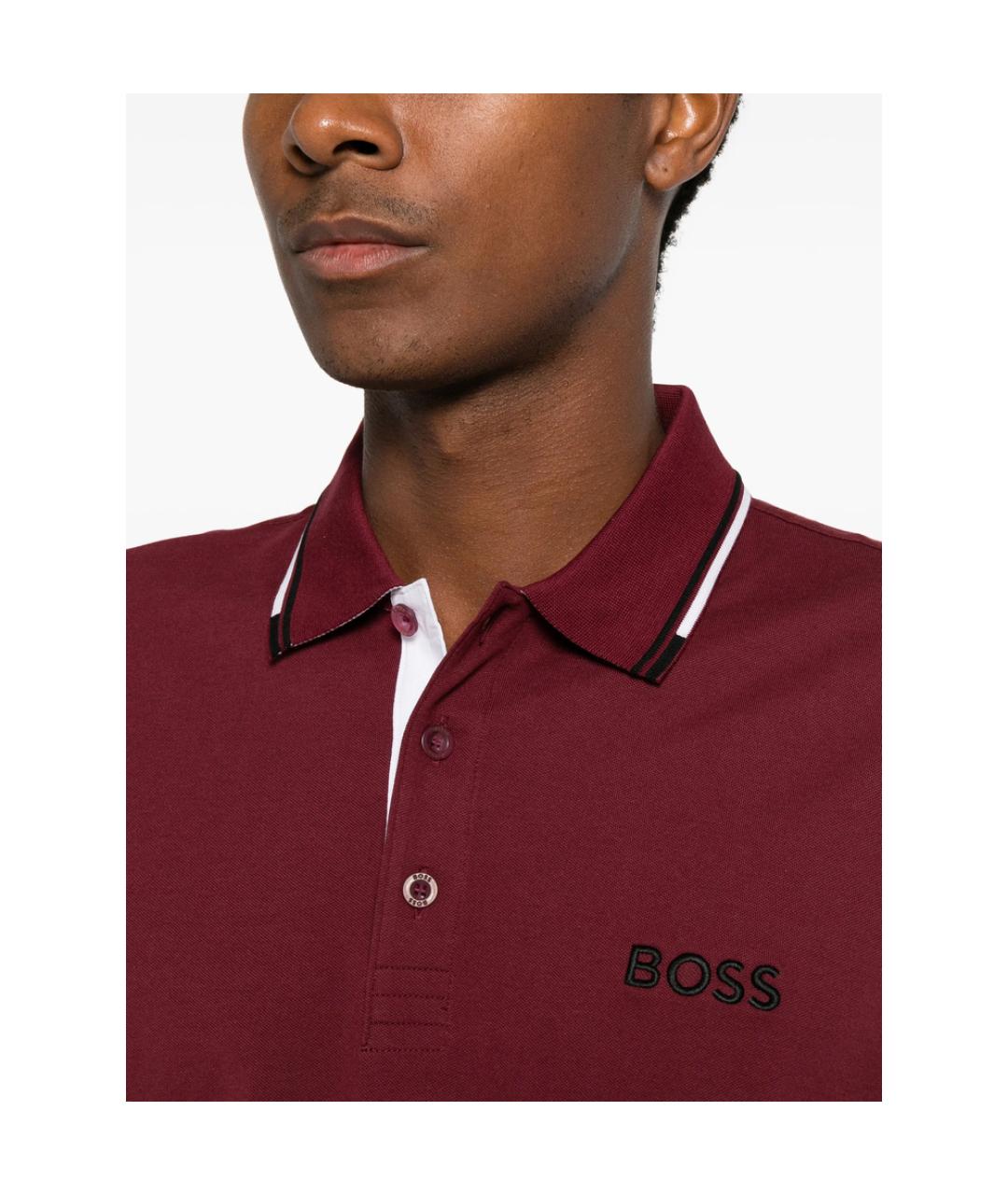 HUGO BOSS Красное поло с коротким рукавом, фото 3