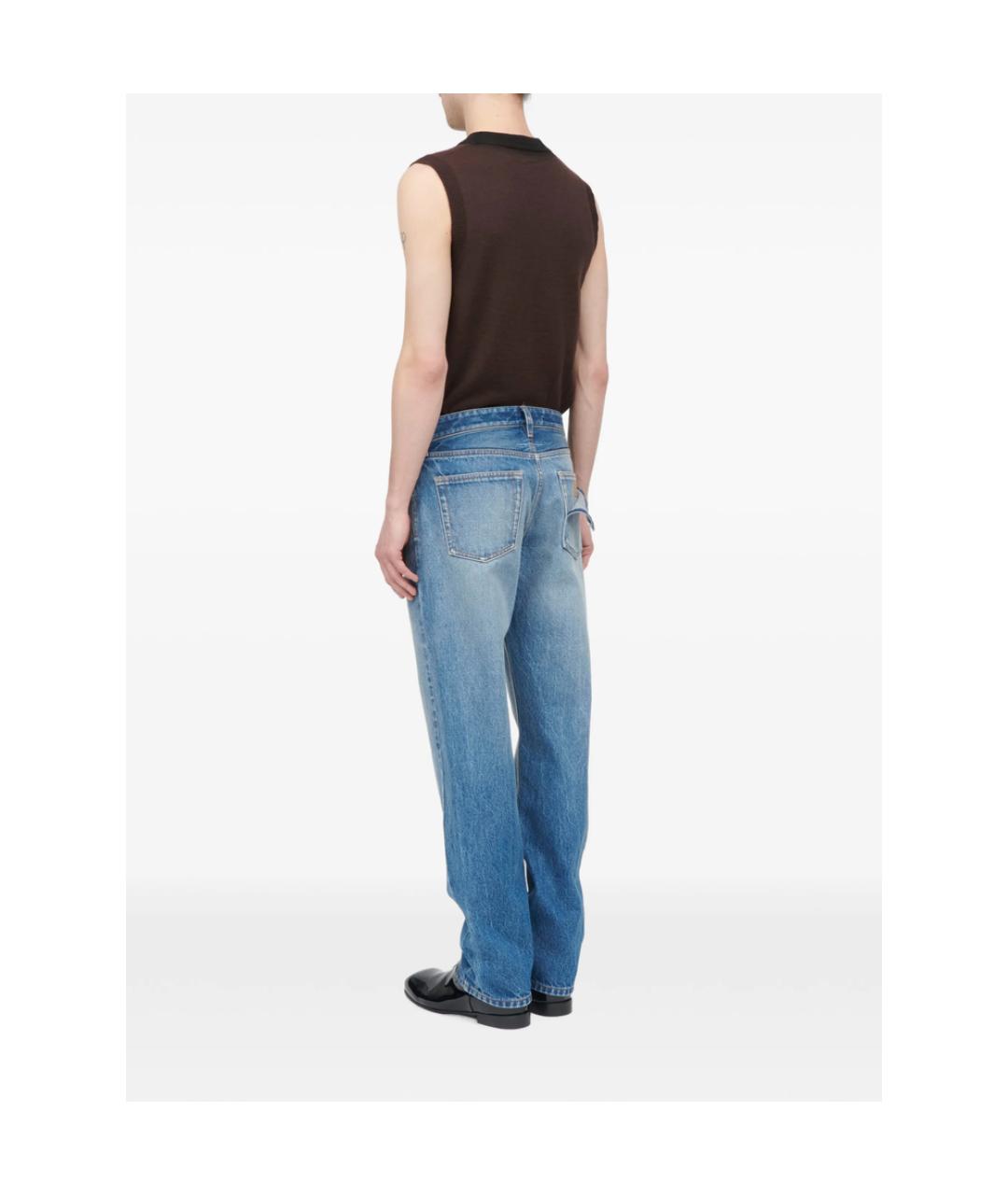 MM6 MAISON MARGIELA Синие хлопковые прямые джинсы, фото 3