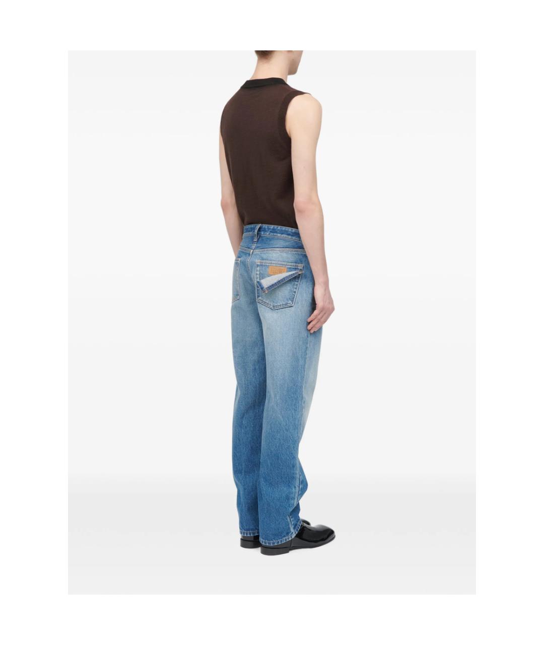 MM6 MAISON MARGIELA Синие хлопковые прямые джинсы, фото 5