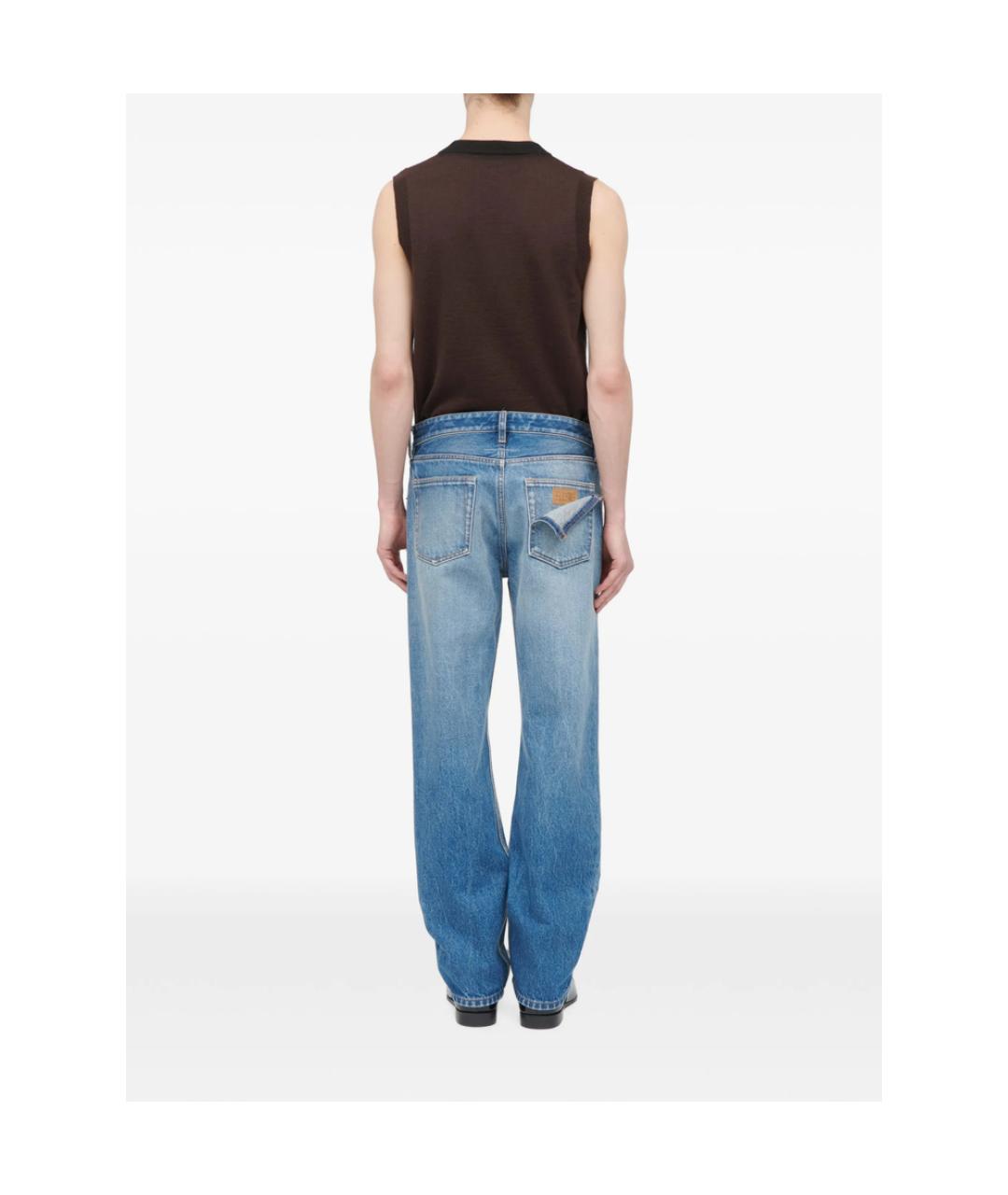 MM6 MAISON MARGIELA Синие хлопковые прямые джинсы, фото 6