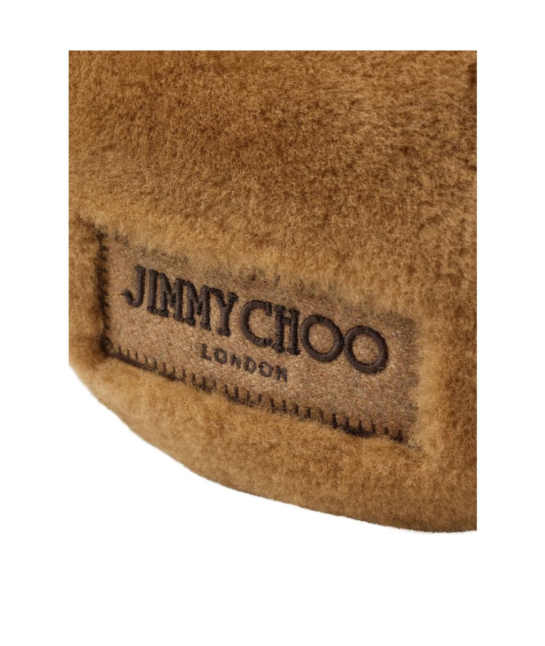 JIMMY CHOO Коричневая синтетическая сумка с короткими ручками, фото 3