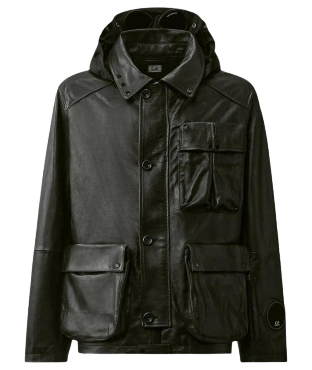 CP COMPANY Черная кожаная куртка, фото 1
