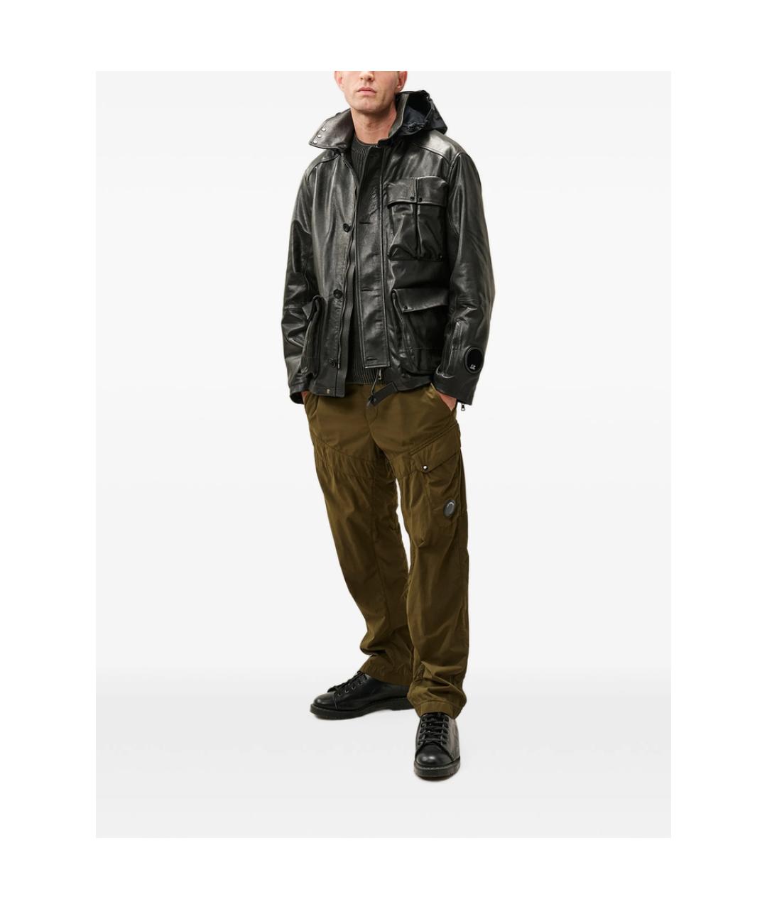 CP COMPANY Черная кожаная куртка, фото 2