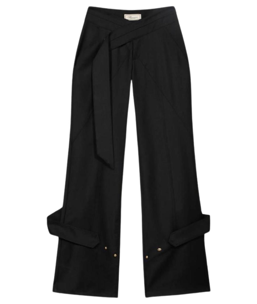 BLUMARINE Черные полиэстеровые прямые брюки, фото 1