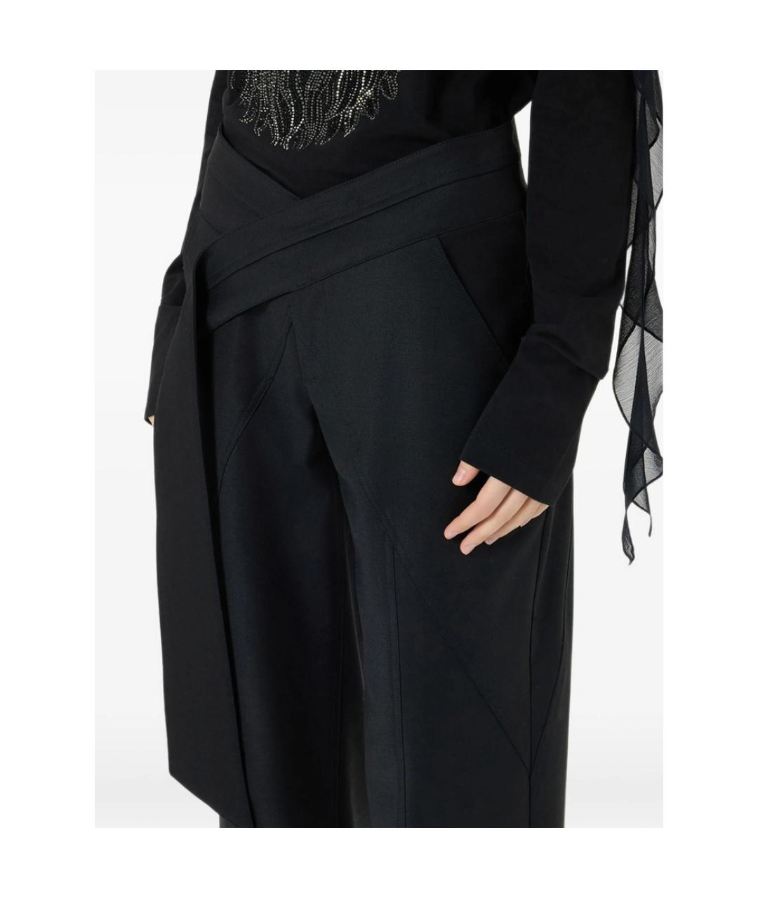 BLUMARINE Черные полиэстеровые прямые брюки, фото 3