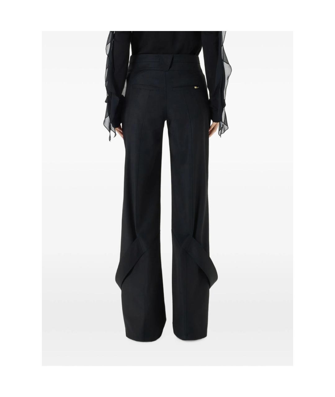 BLUMARINE Черные полиэстеровые прямые брюки, фото 2