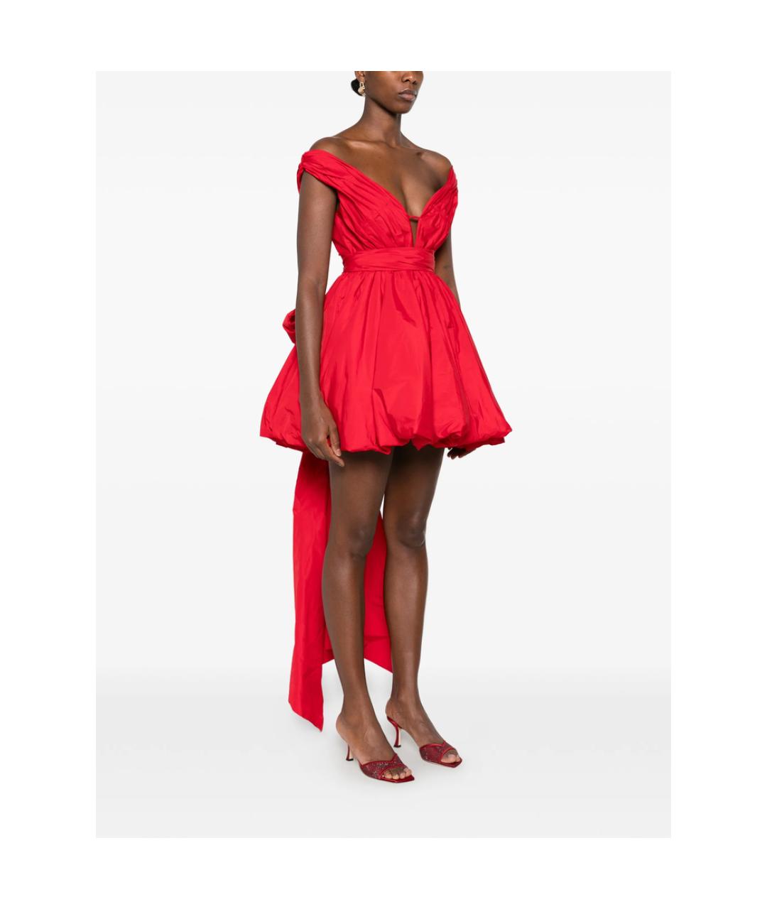BLUMARINE Красное полиэстеровое коктейльное платье, фото 4