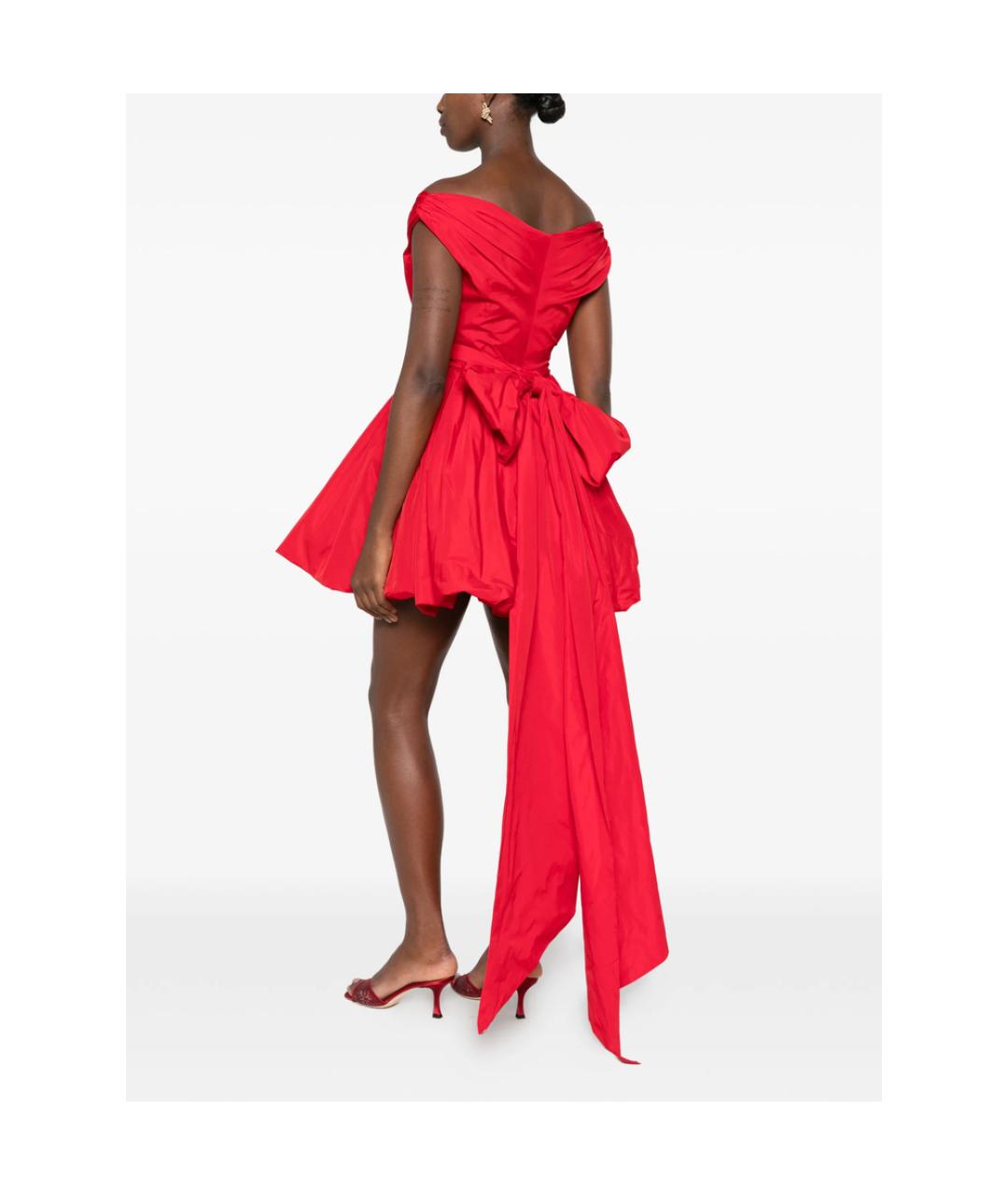 BLUMARINE Красное полиэстеровое коктейльное платье, фото 5