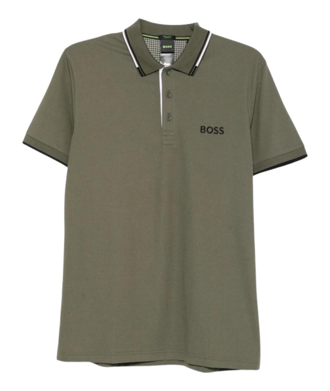 HUGO BOSS Зеленое поло с коротким рукавом, фото 1