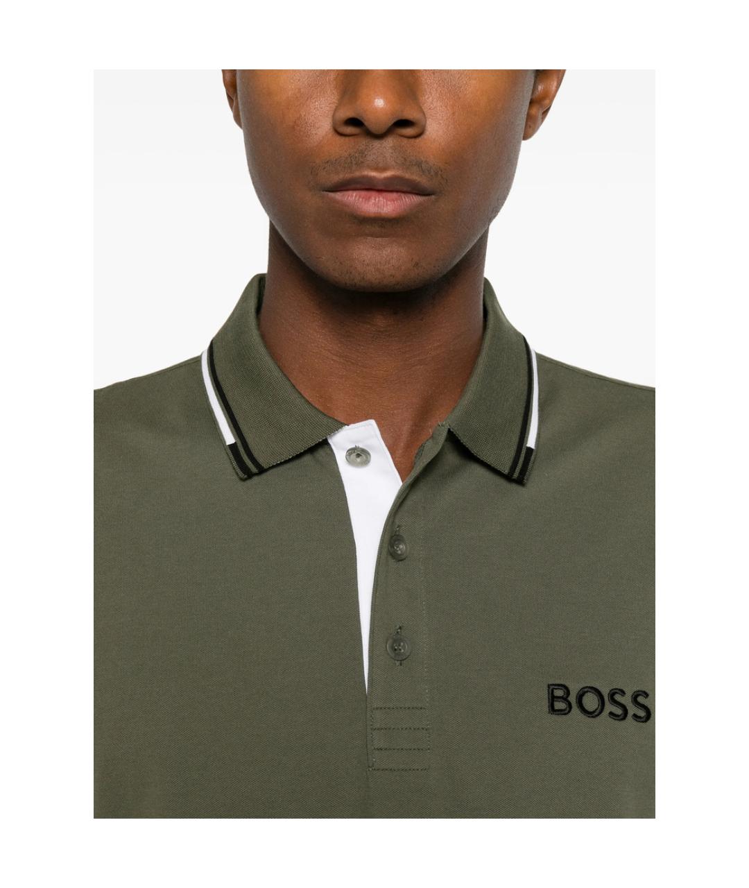 HUGO BOSS Зеленое поло с коротким рукавом, фото 5