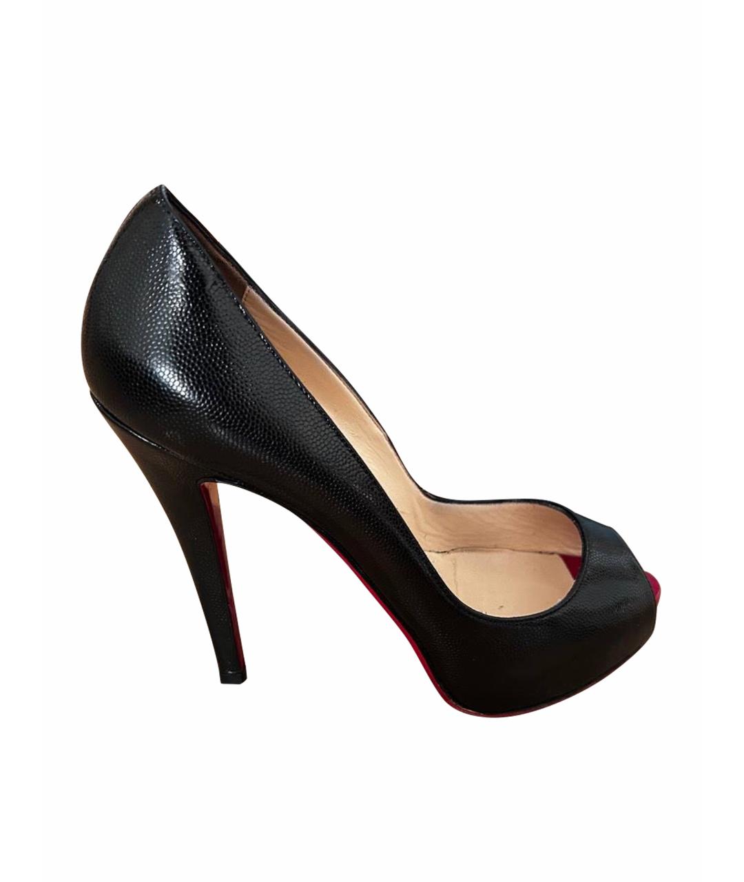 CHRISTIAN LOUBOUTIN Черные кожаные туфли, фото 1